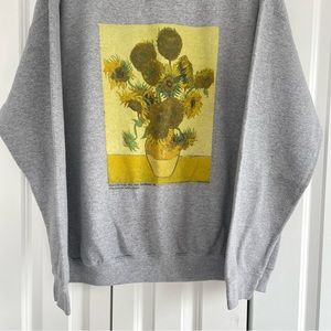 UO The National Gallery Vincent Van Gogh Sunflowers Crewneck Sweatshirt